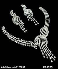 Party Wear American Diamond Necklace Set