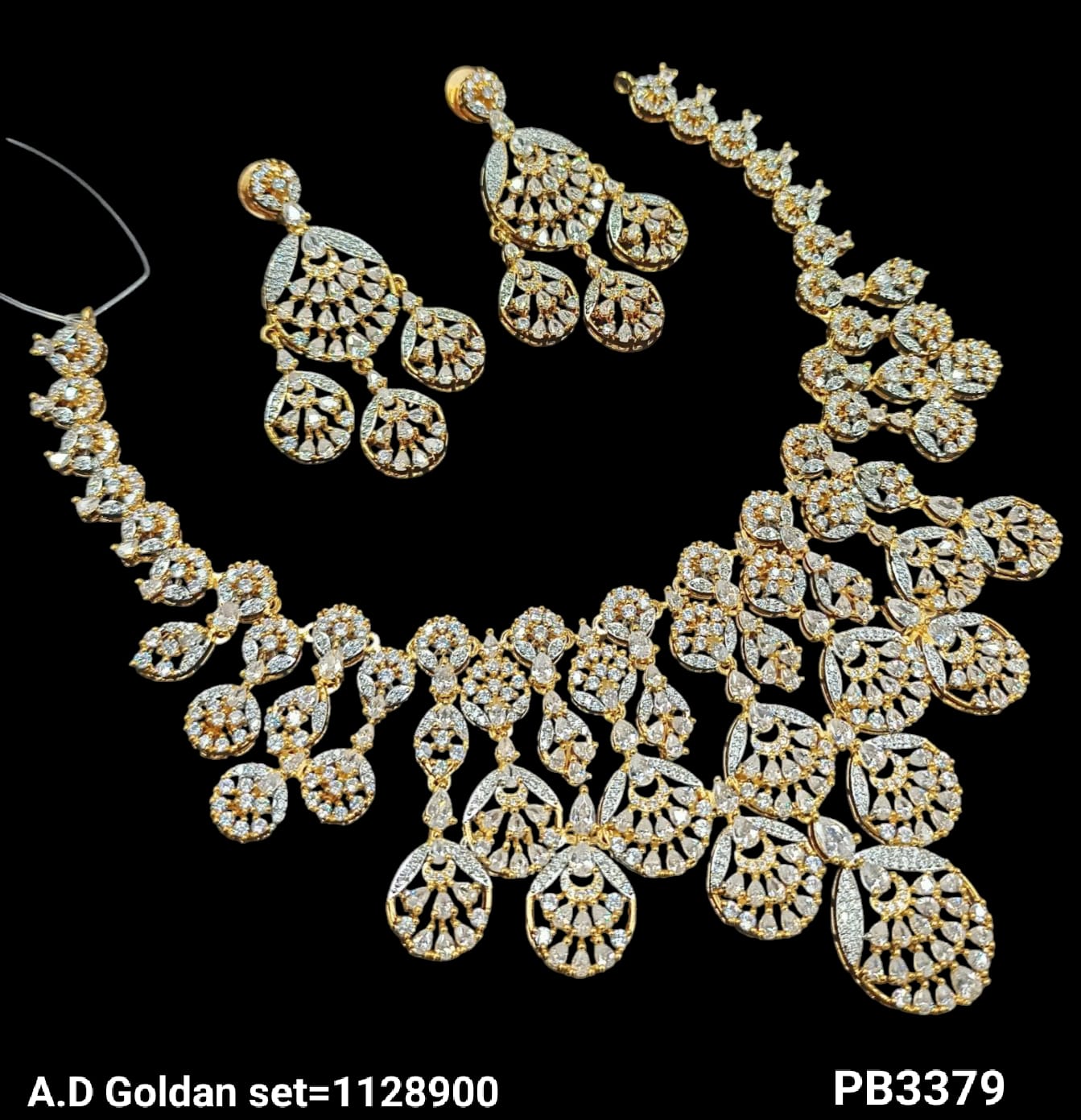 American Diamond Bridal Stylish Studded Necklace Set