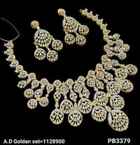 American Diamond Bridal Stylish Studded Necklace Set