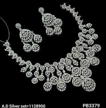 American Diamond Bridal Stylish Studded Necklace Set