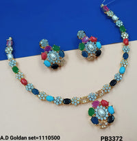 American Diamond Gold Plated Necklace Set