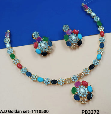 American Diamond Gold Plated Necklace Set