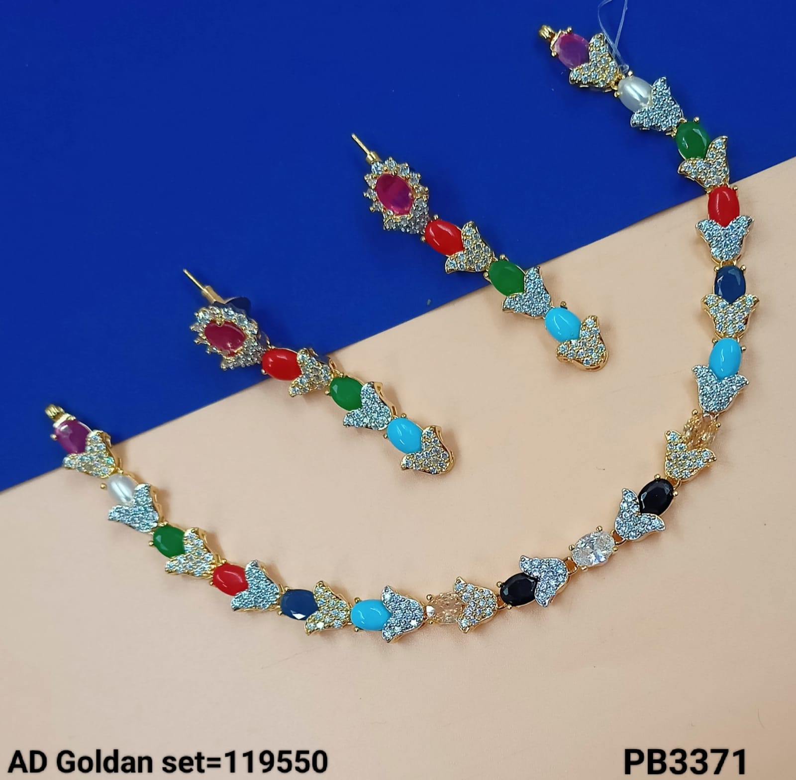 American Diamond Gold Plated Necklace Set