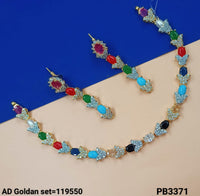 American Diamond Gold Plated Necklace Set