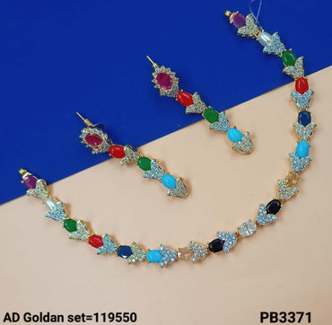 American Diamond Gold Plated Necklace Set