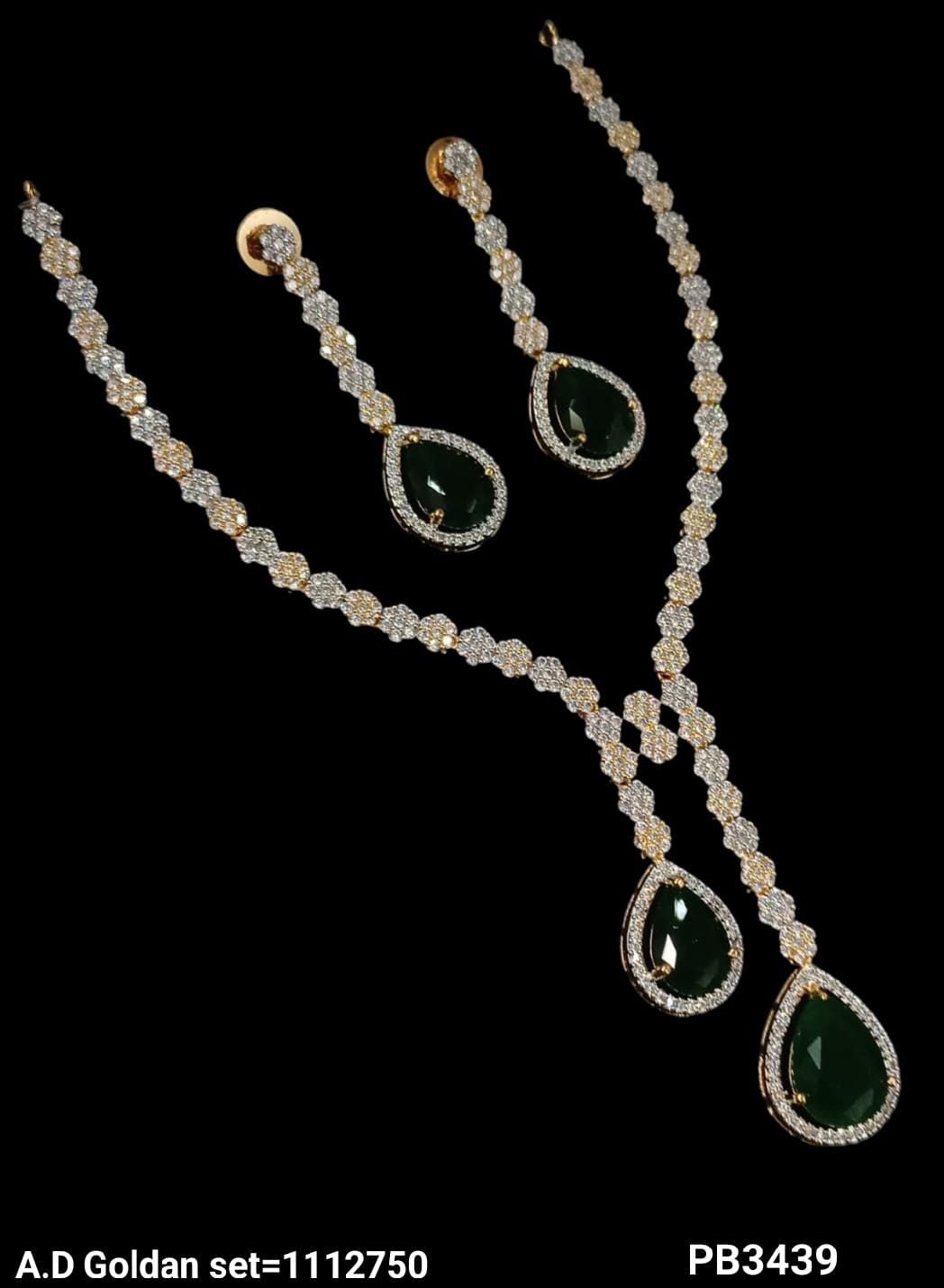 American Diamond Gold Plated Necklace Set