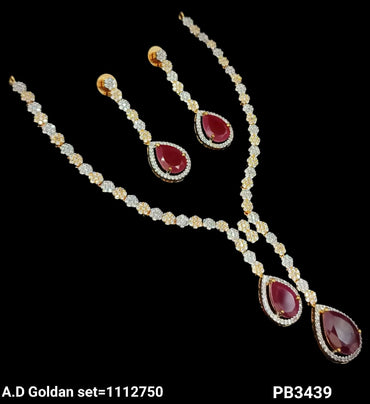 American Diamond Gold Plated Necklace Set