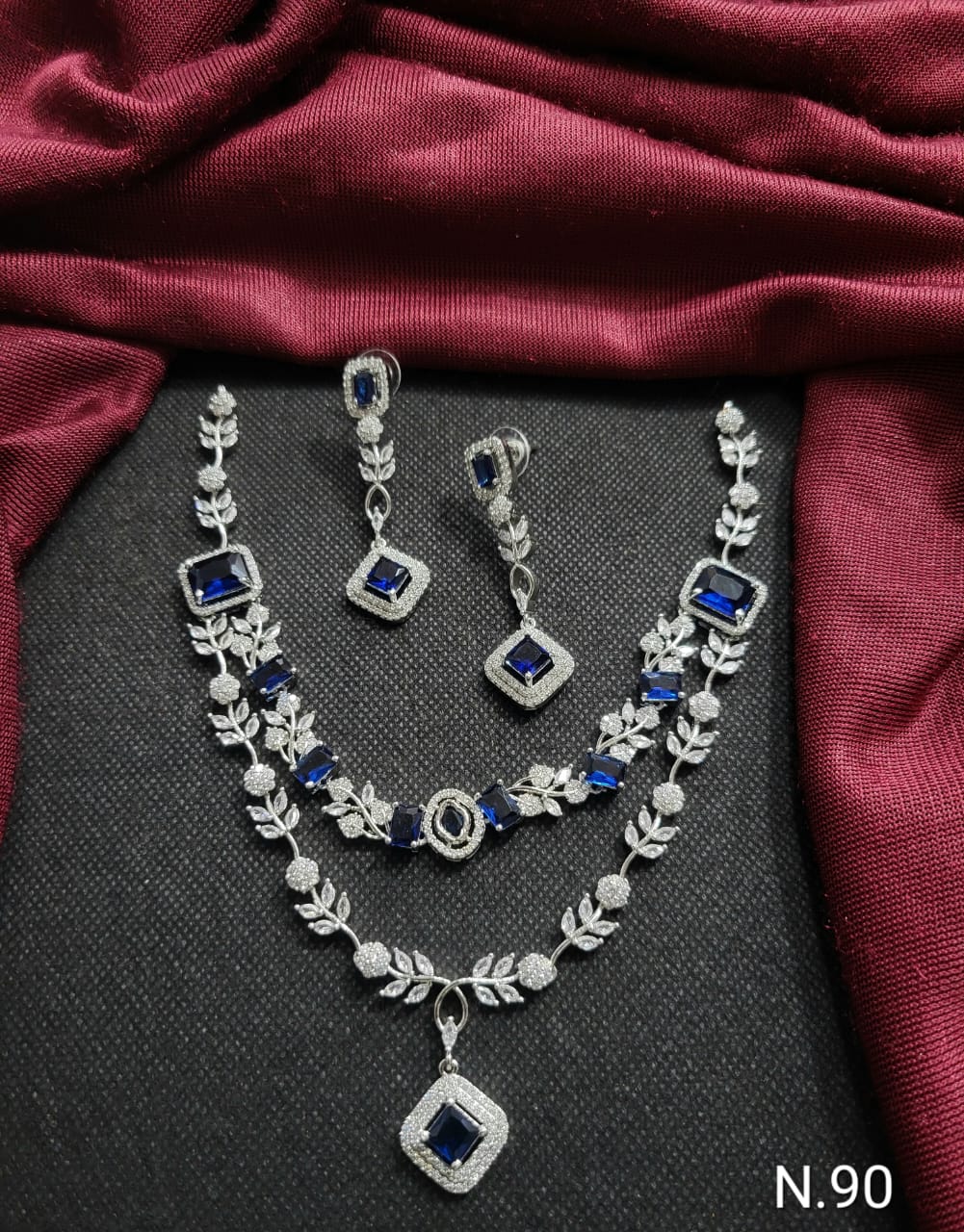 Elegant Double-Layer AD Stone Necklace Set with Earrings