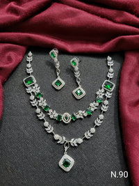 Elegant Double-Layer AD Stone Necklace Set with Earrings