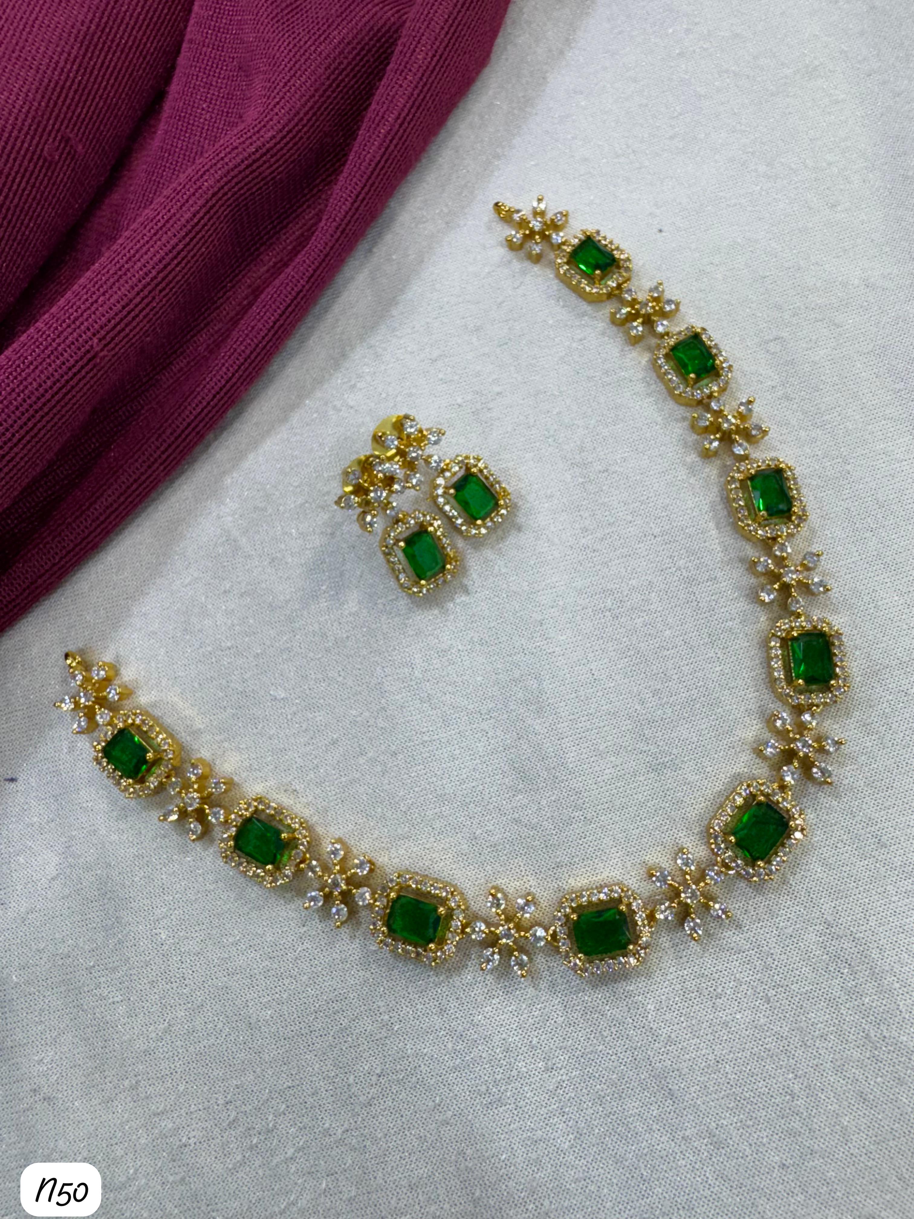 American Diamond Gold Plated Necklace Set