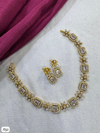 American Diamond Gold Plated Necklace Set