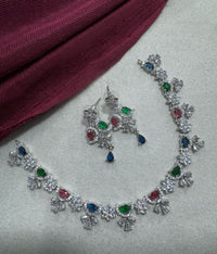 Elegant Sparkle Multi-Stone Necklace and Earring Set