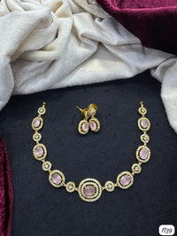 American Diamond Gold Plated Necklace Set