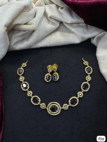 American Diamond Gold Plated Necklace Set