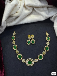 American Diamond Gold Plated Necklace Set
