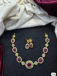 American Diamond Gold Plated Necklace Set