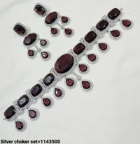 American Diamond Silver Plated Necklace Set