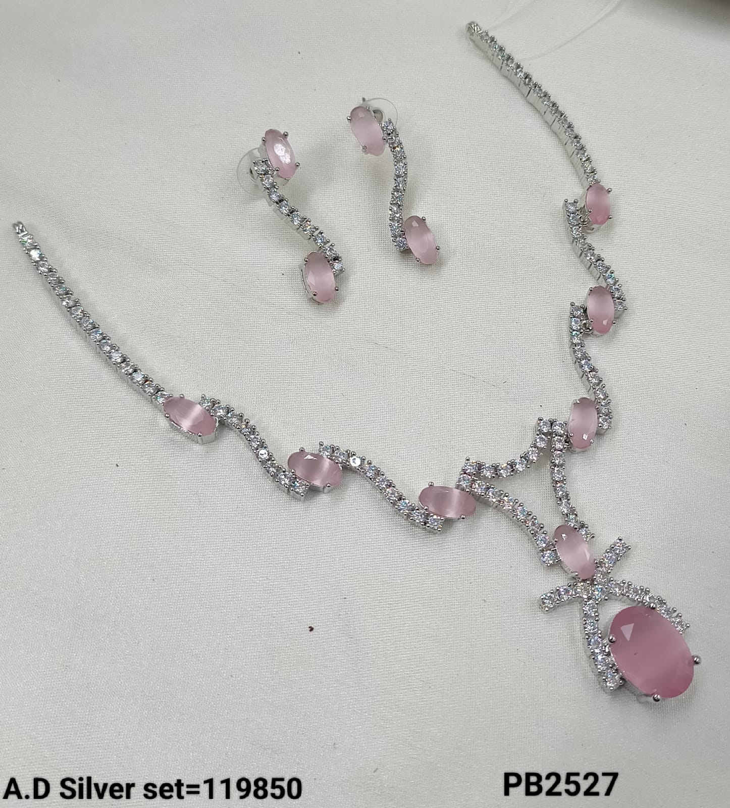 American Diamond Sliver Plated Jewellery Set