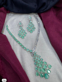 American Diamond Silver Plated Necklace set