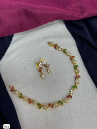 American Diamond Gold Plated Necklace Set