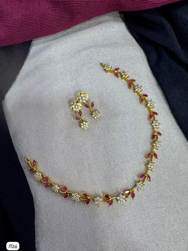 American Diamond Gold Plated Necklace Set