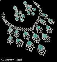 American Diamond Silver Plated Jewellery Set