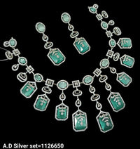 Silver Plated American Diamond Jewellery Set