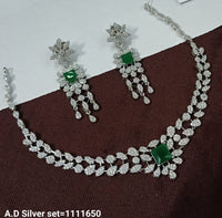 Elegant American Diamond Necklace Set with Drop Earrings – Party & Bridal Wear Jewelry