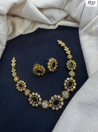 Elegant Gold-Plated Necklace Set with AD Stones – Bridal & Party Wear Jewelry