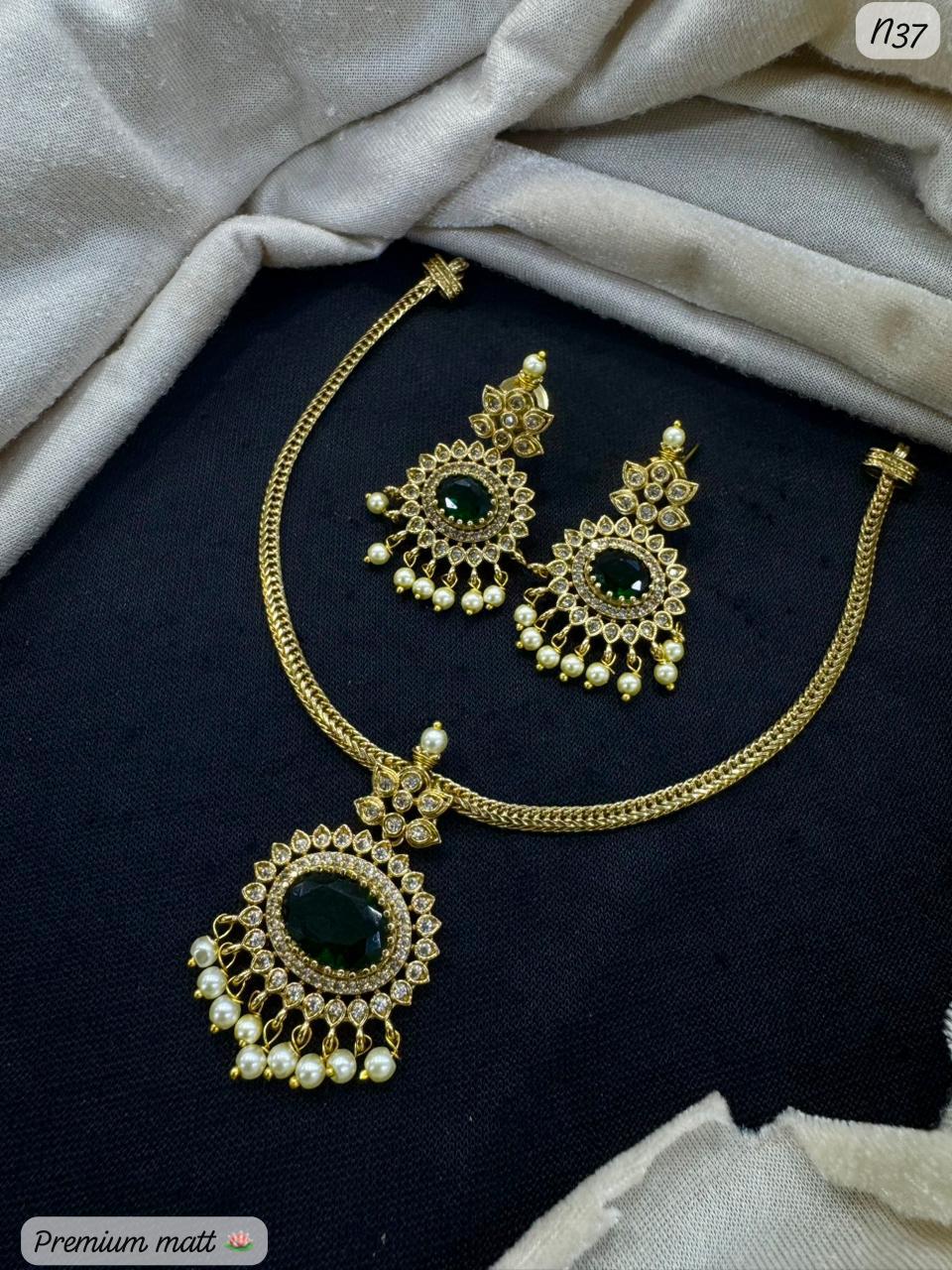 Royal Inspired Necklace Set with Intricate Detailing - Lucentemarket