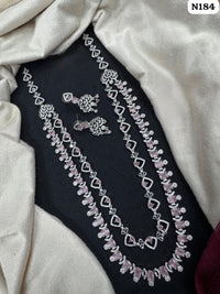 Silver Finish Heart-Link AD Jewelry for Weddings
