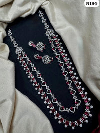 Silver Finish Heart-Link AD Jewelry for Weddings