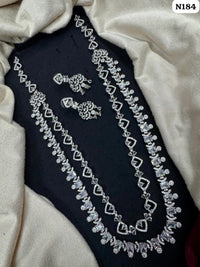 Silver Finish Heart-Link AD Jewelry for Weddings