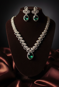 American Diamonds Jewellery set With Teardrop Necklace & Matching Earrings