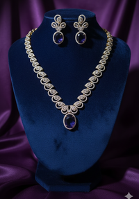 American Diamonds Jewellery set With Teardrop Necklace & Matching Earrings