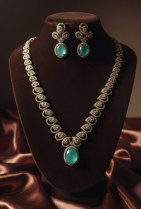 American Diamonds Jewellery set With Teardrop Necklace & Matching Earrings