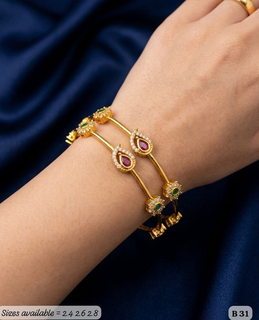 AD Minimalist Temple Style Bangles