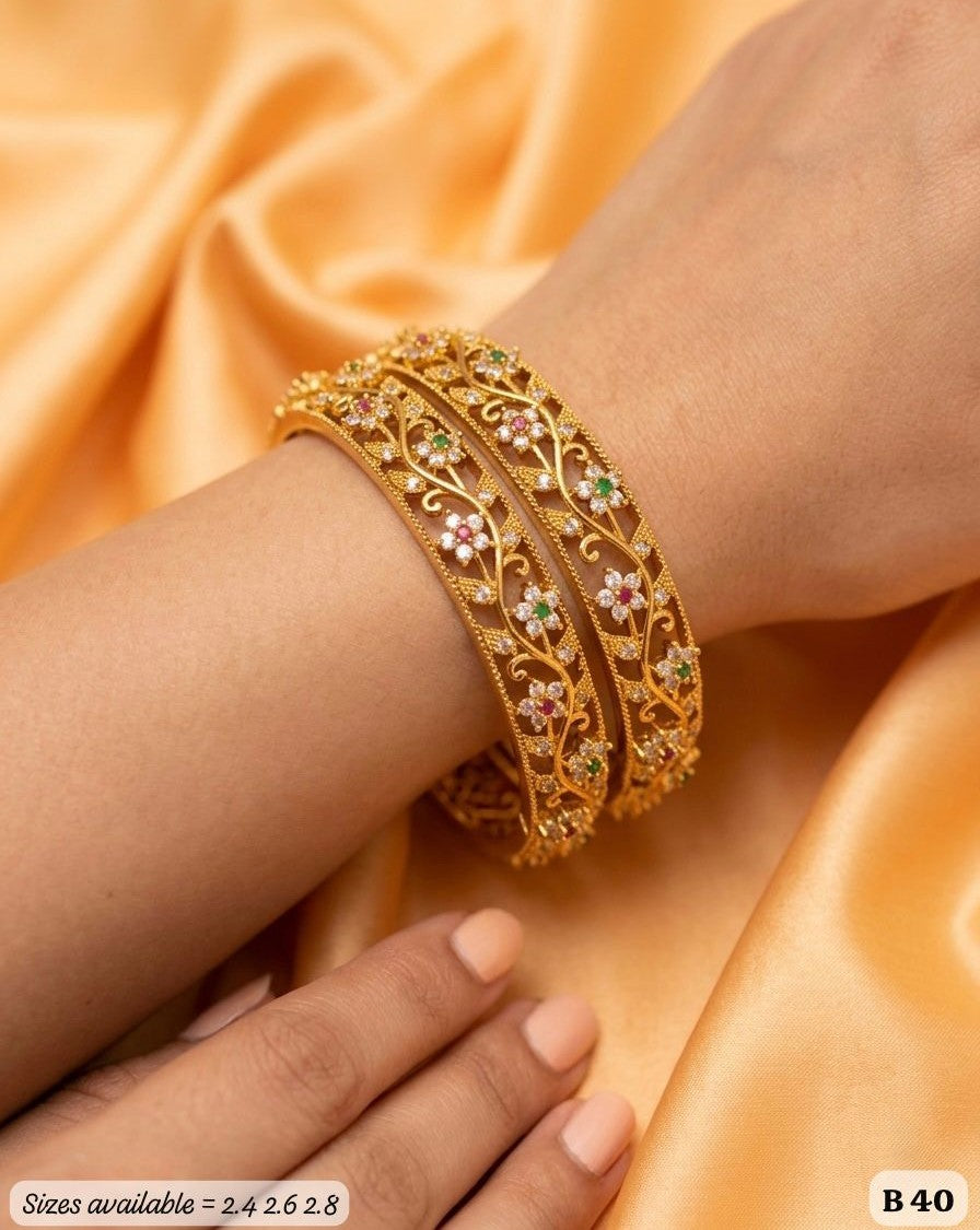 Pair of Traditional Temple Style Bangles