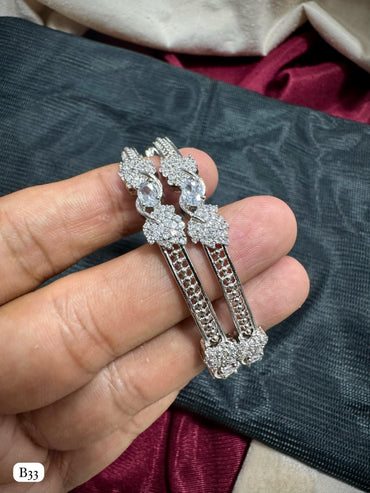 Silver Plated American Diamond Bangles