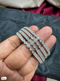 American Diamond Silver Plated Bangles