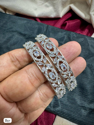 Silver Plated American Diamond Bangles
