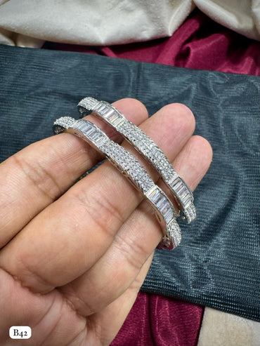 Silver Plated American Diamond Bangles