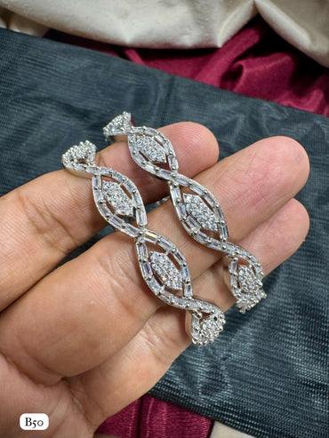 Silver Plated American Diamond Bangles