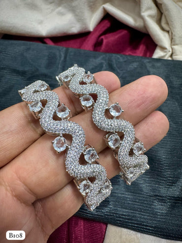 American Diamond Silver Plated Bangles