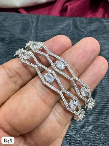 Silver Plated American Diamond Bangles