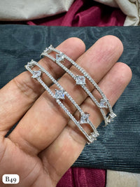 American Diamond Silver Plated Bangles