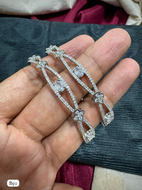 American Diamond Silver Plated Bangles