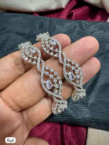 American Diamond Silver Plated Bangles