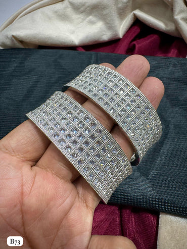 Silver Plated American Diamond Bangles