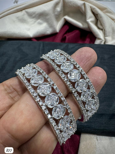 Silver Plated American Diamond Bangles